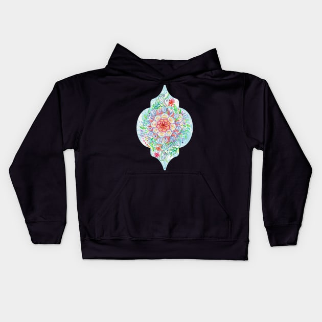 Messy Boho Floral in Rainbow Hues Kids Hoodie by micklyn